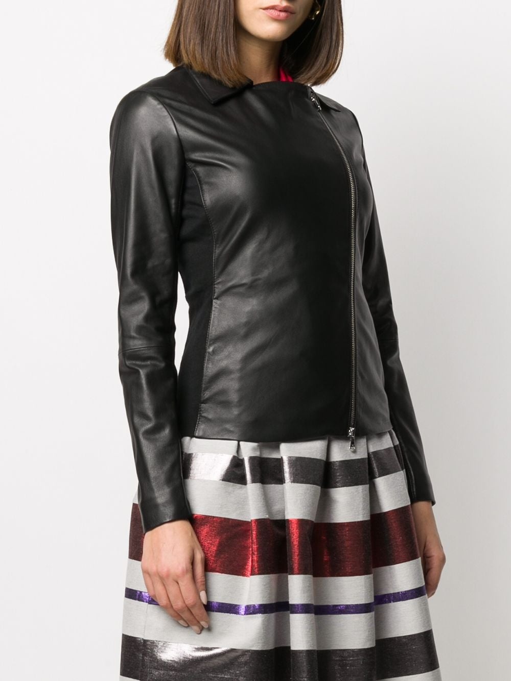 zipped biker jacket - 3