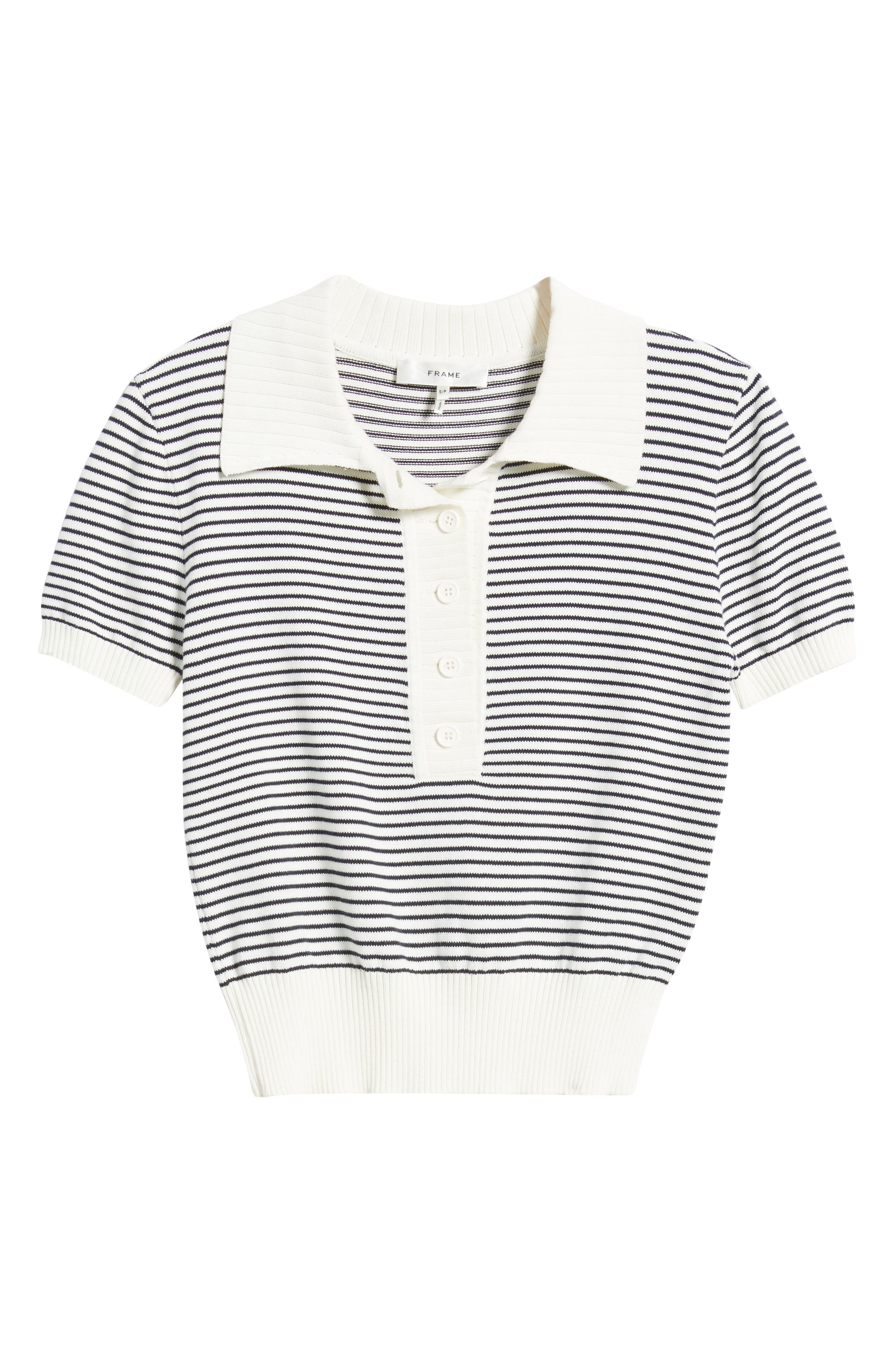 FRAME The Graduate Stripe Polo Sweater in Navy Multi at Nordstrom - 5