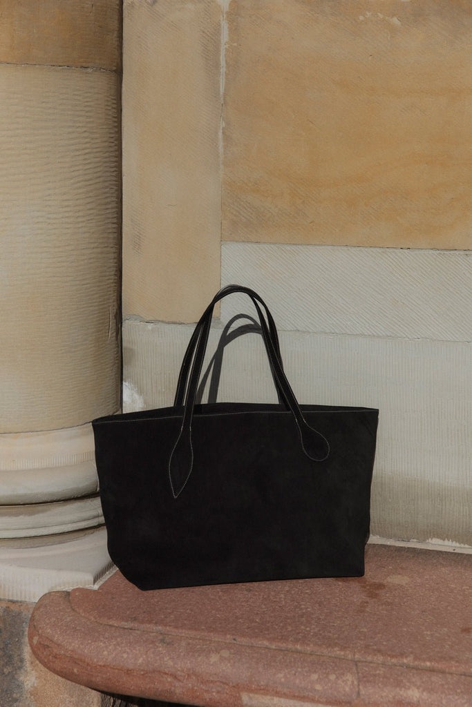 MEGA SPROUT TOTE BLACK SUEDE - 4
