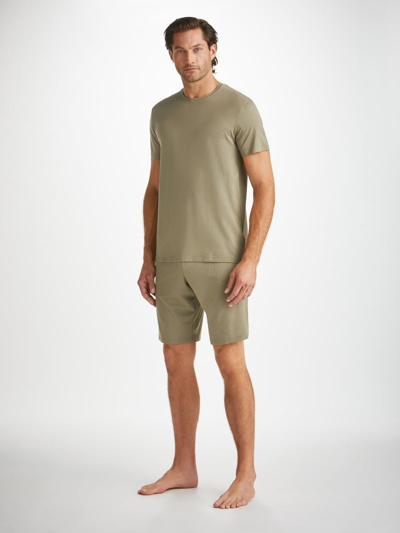 Derek Rose Men's Lounge Shorts Basel Micro Modal Stretch Khaki outlook
