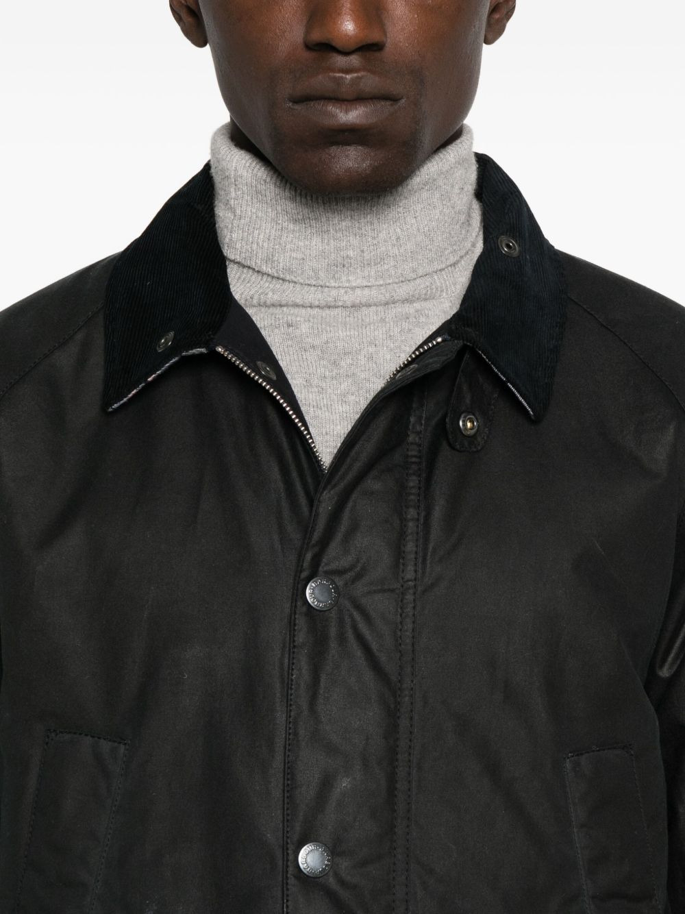 corduroy-collar flap-pocket jacket - 5