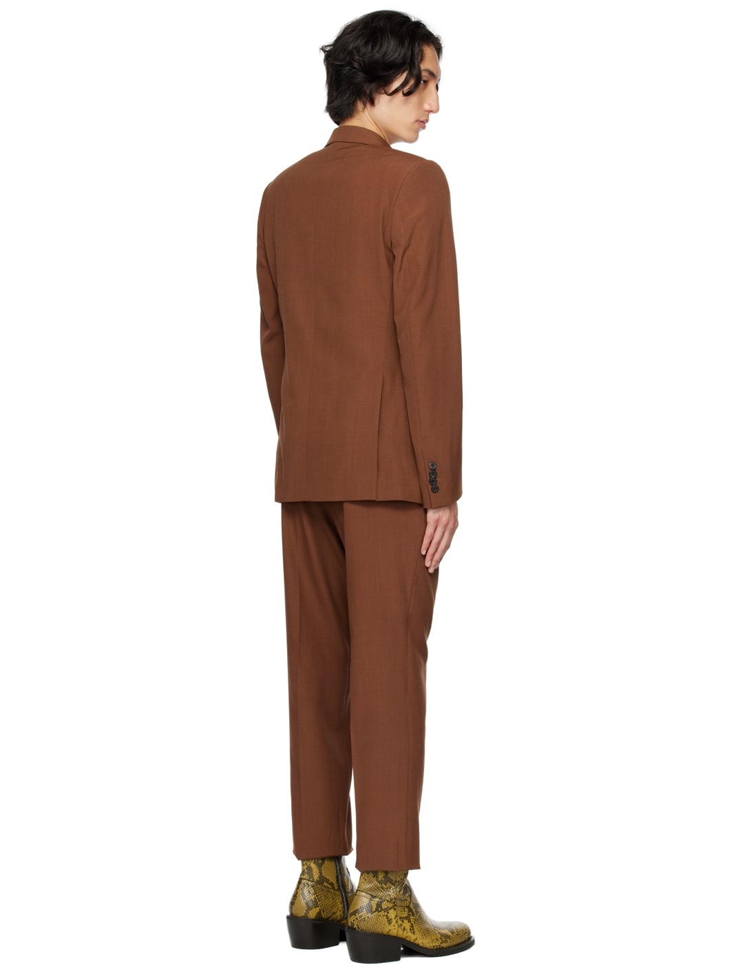 Orange Notched Lapel Suit - 3