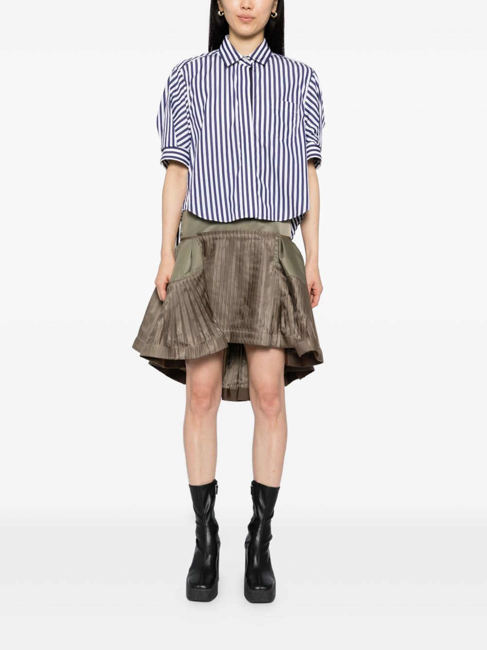 pleated twill skirt - 2
