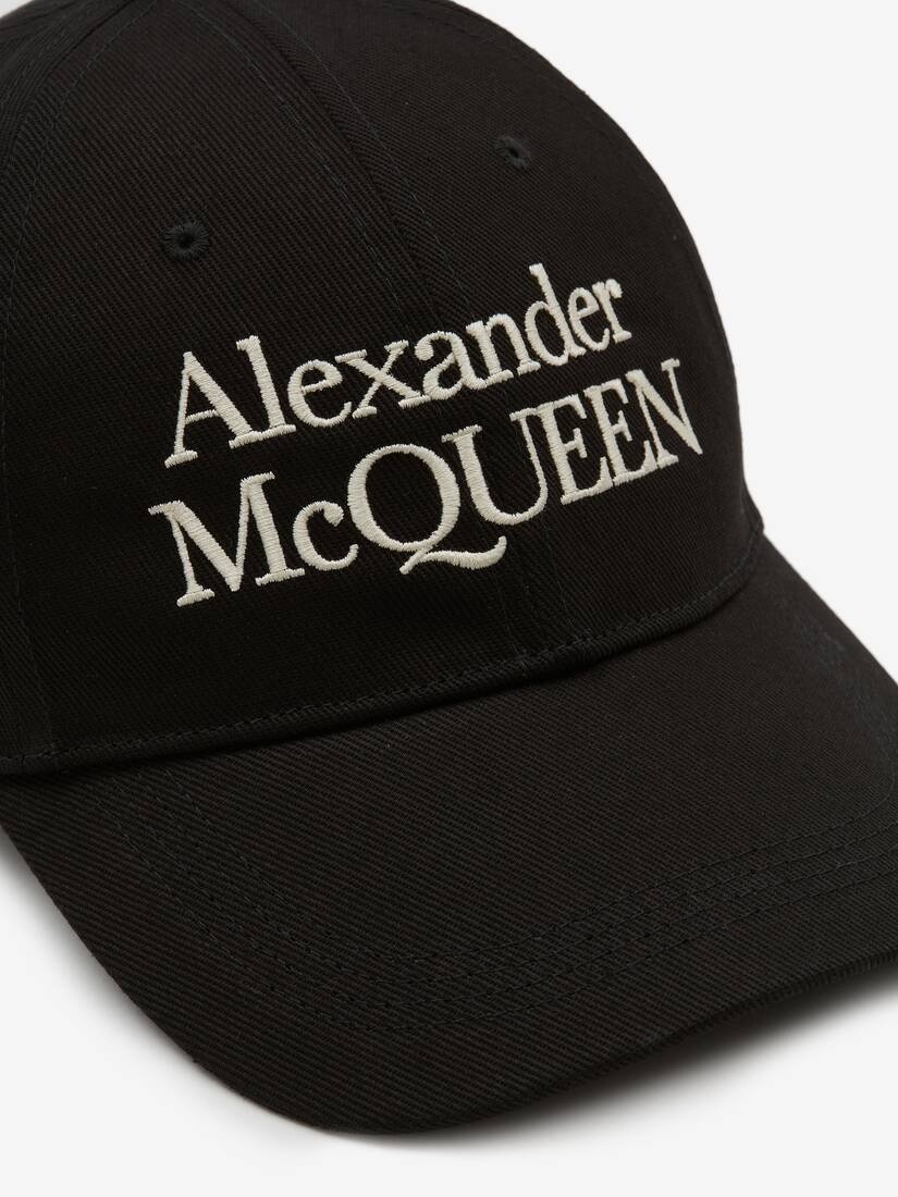 Alexander Mcqueen Signature Baseball Cap in Black/ivory - 4