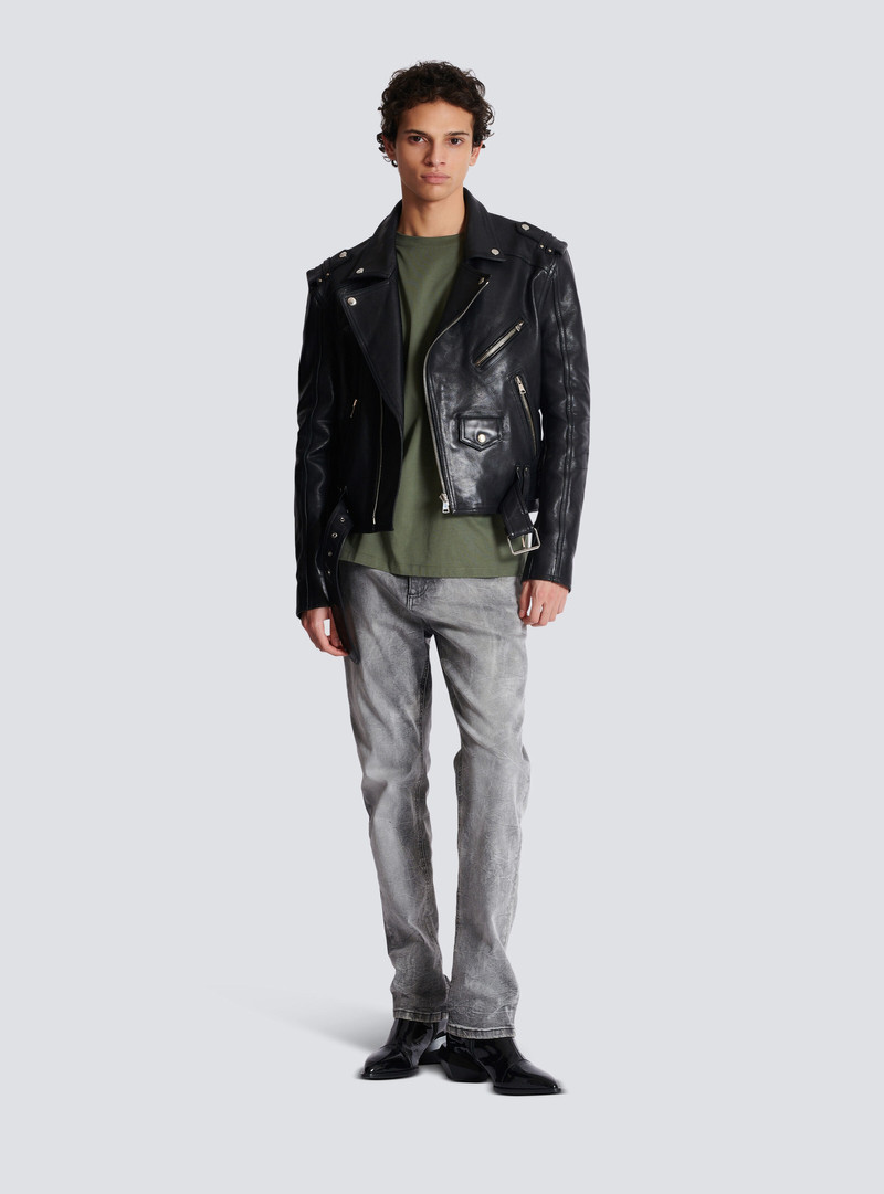 Balmain Grey denim regular-fit jeans outlook