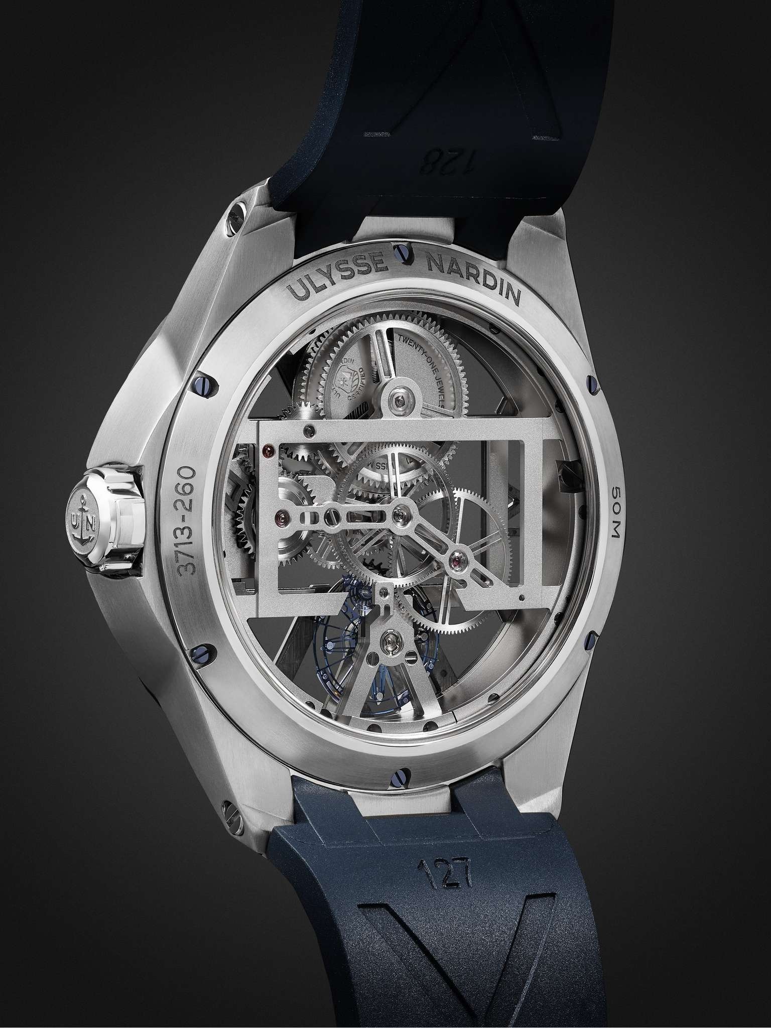 Skeleton X Hand-Wound 42mm Titanium and Rubber Watch - 5