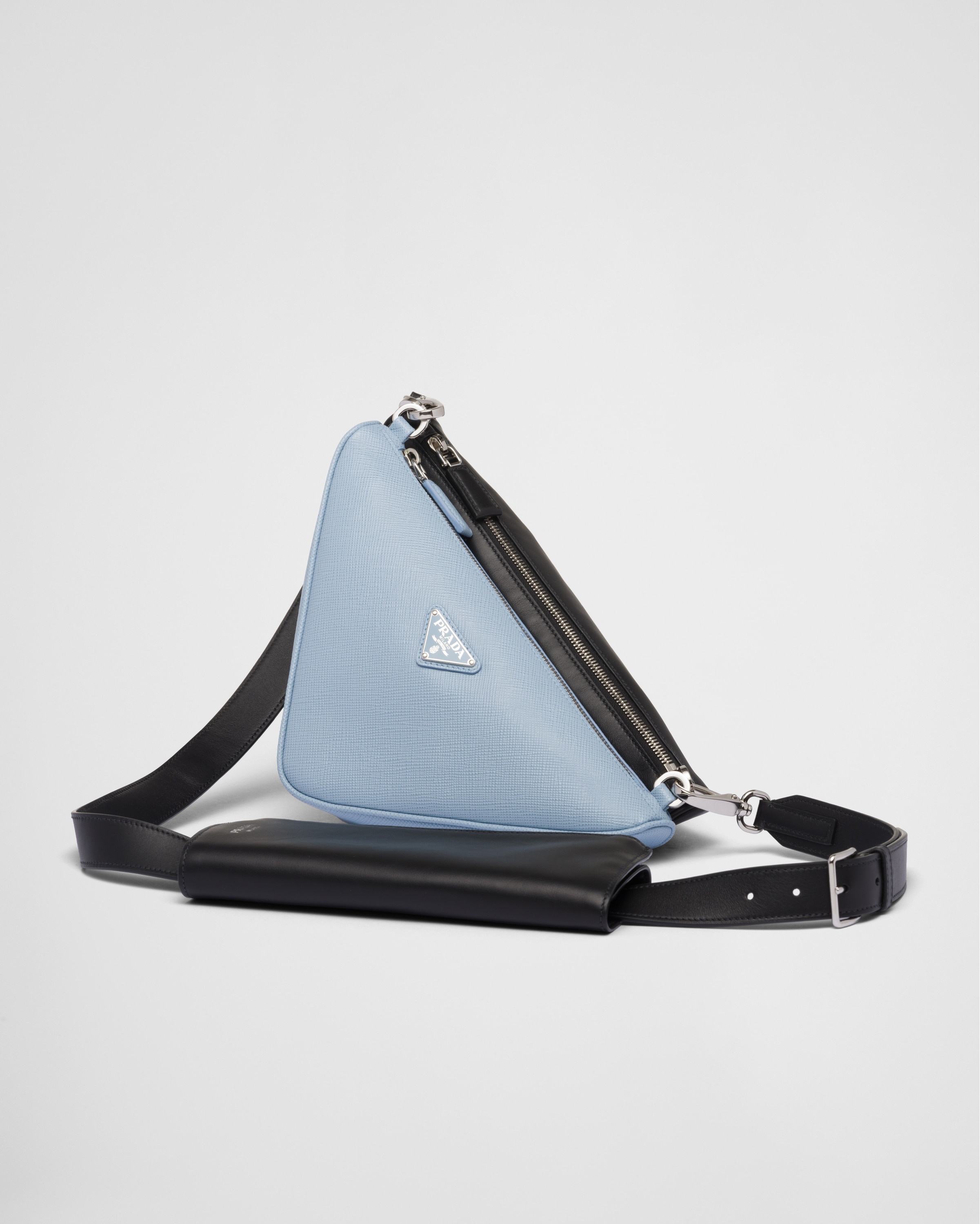 Saffiano leather and leather shoulder bag - 1