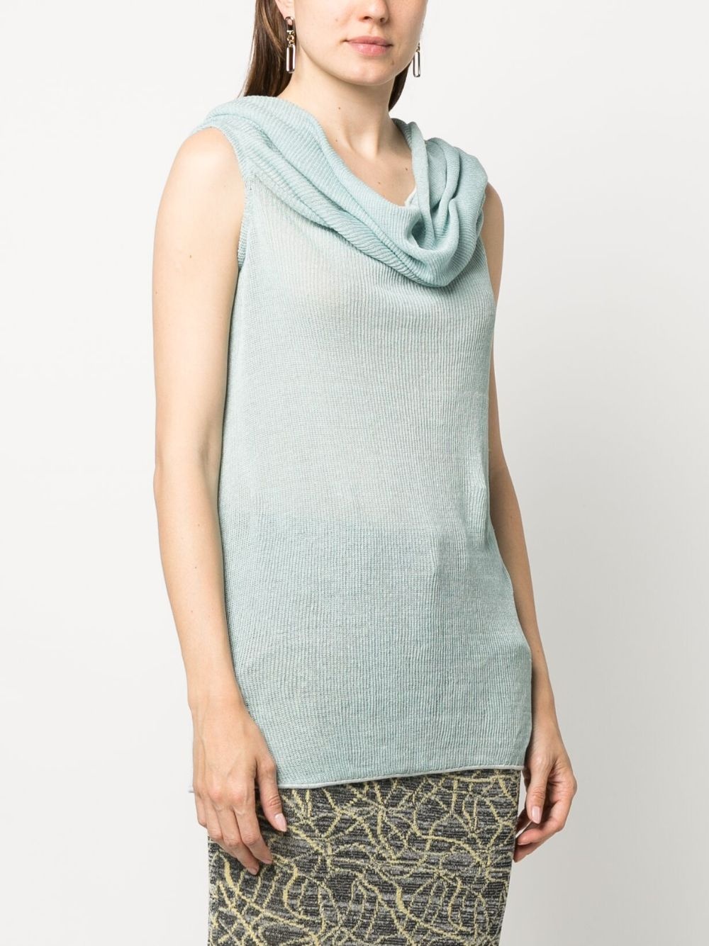 draped-design sleeveless top - 3