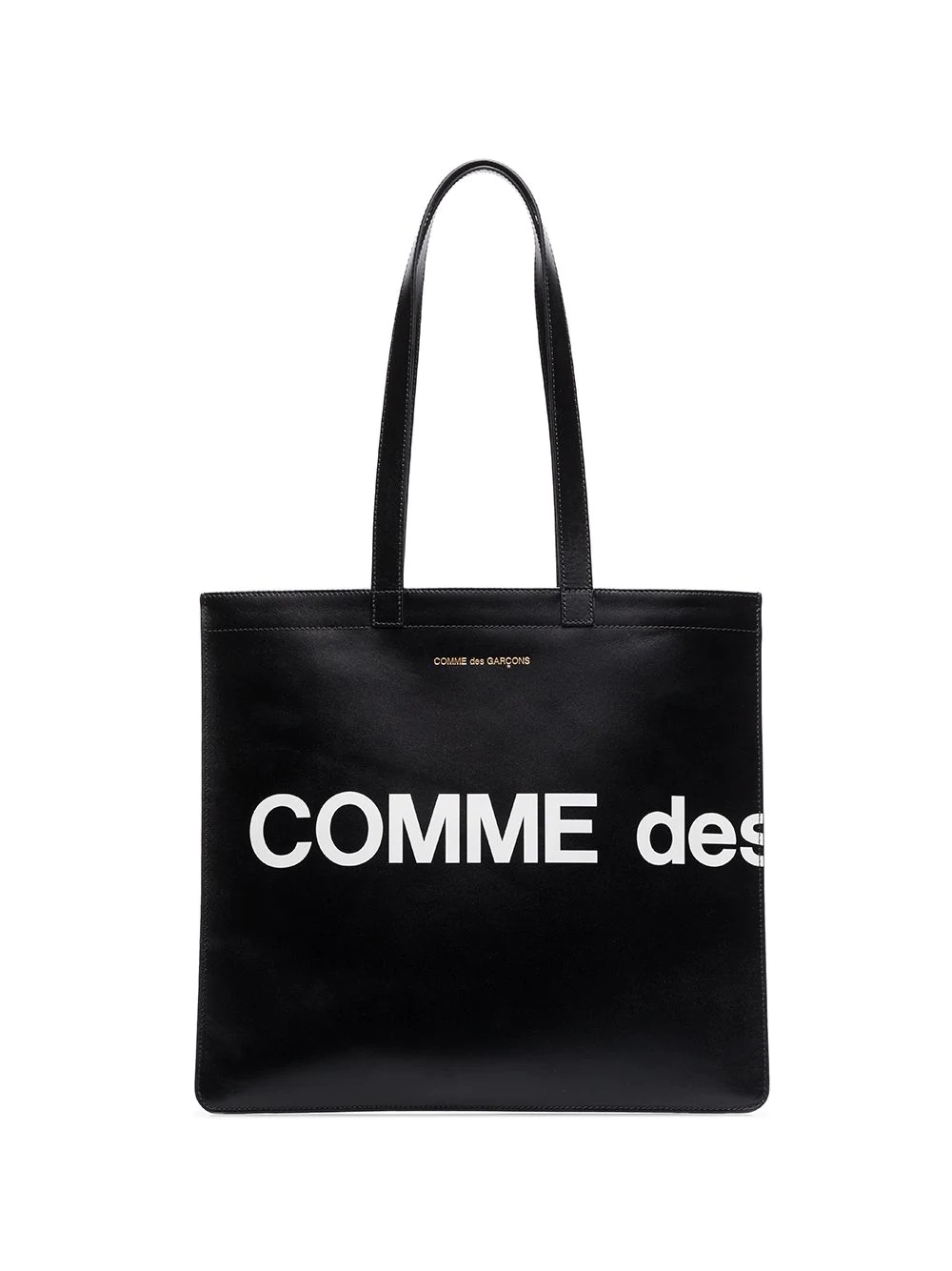 logo-print leather tote bag - 1