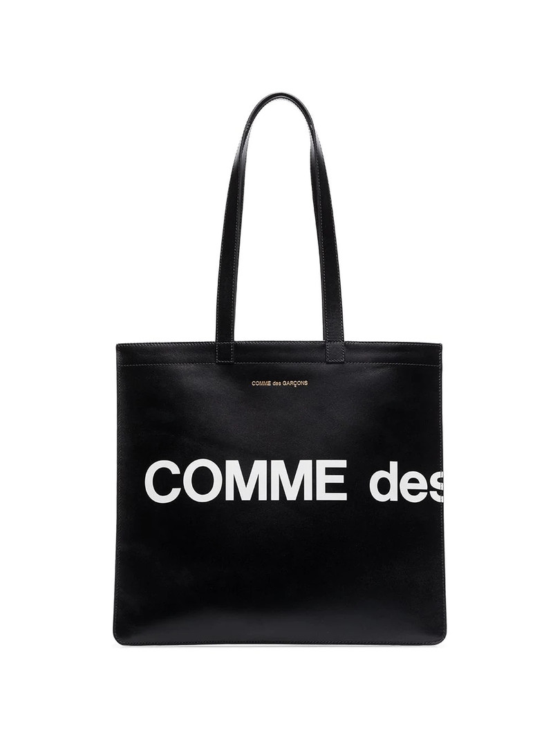 logo-print leather tote bag 1