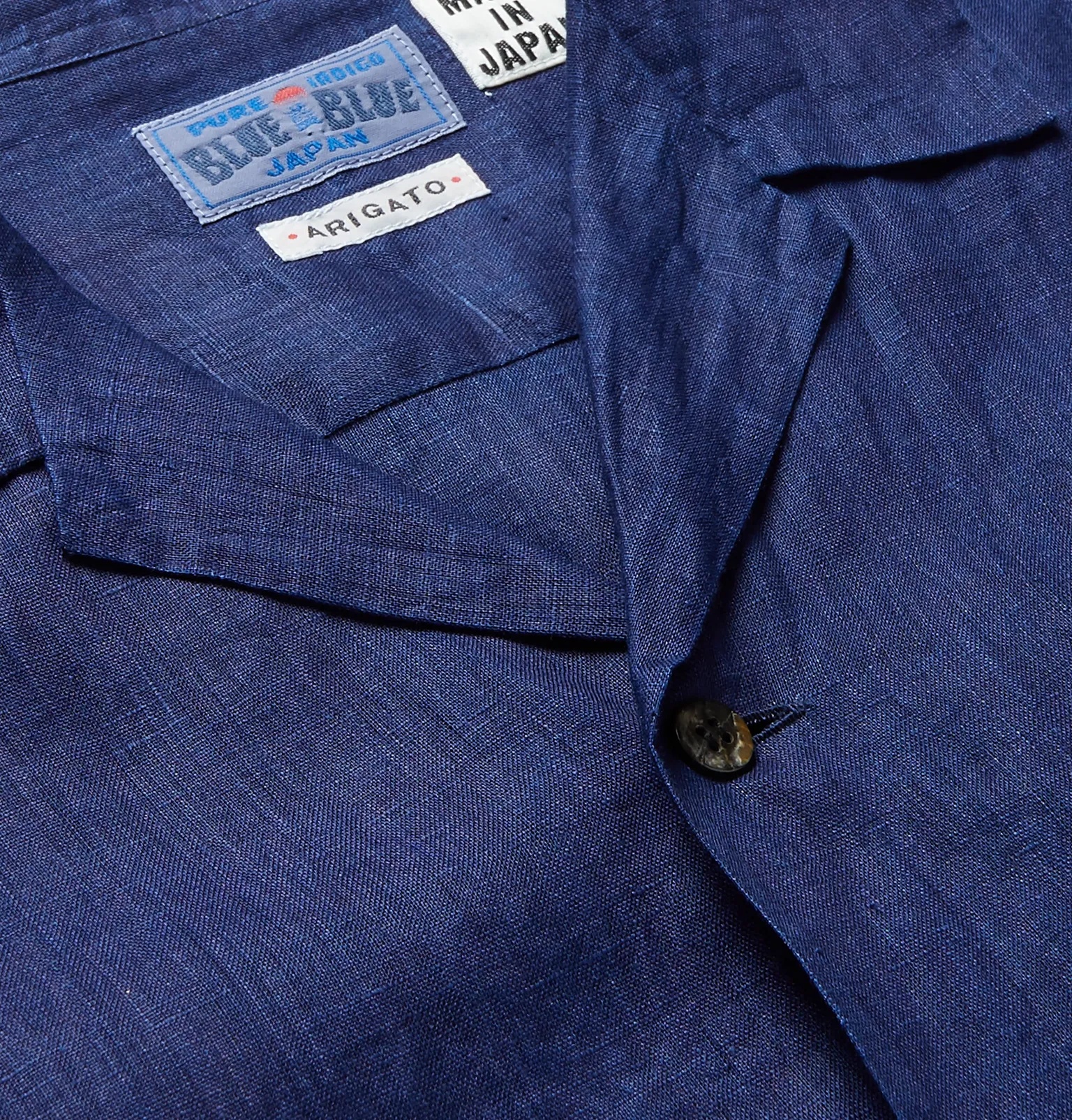 Camp-Collar Indigo-Dyed Linen Shirt - 5