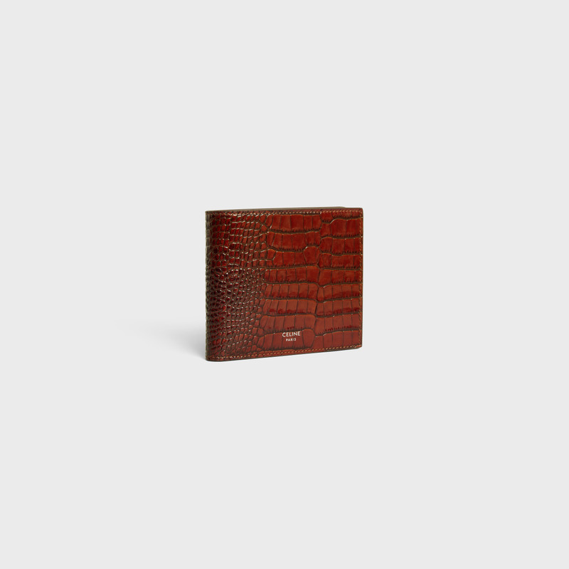 CELINE Bi-fold Wallet with Coin Compartment in CROCODILE EMBOSSED CALFSKIN outlook