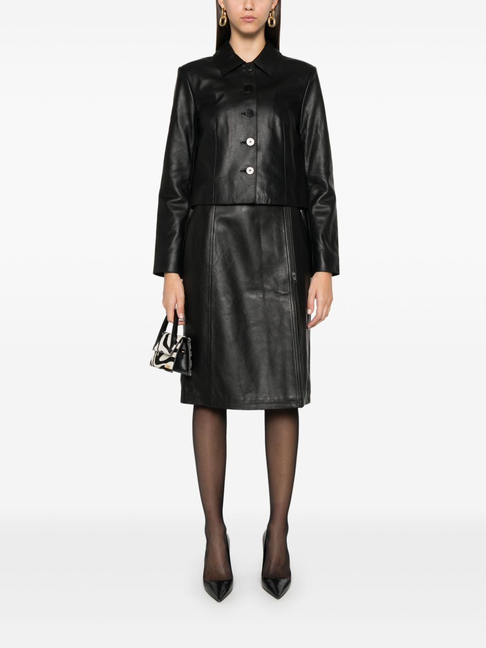 Rumi leather midi skirt - 2