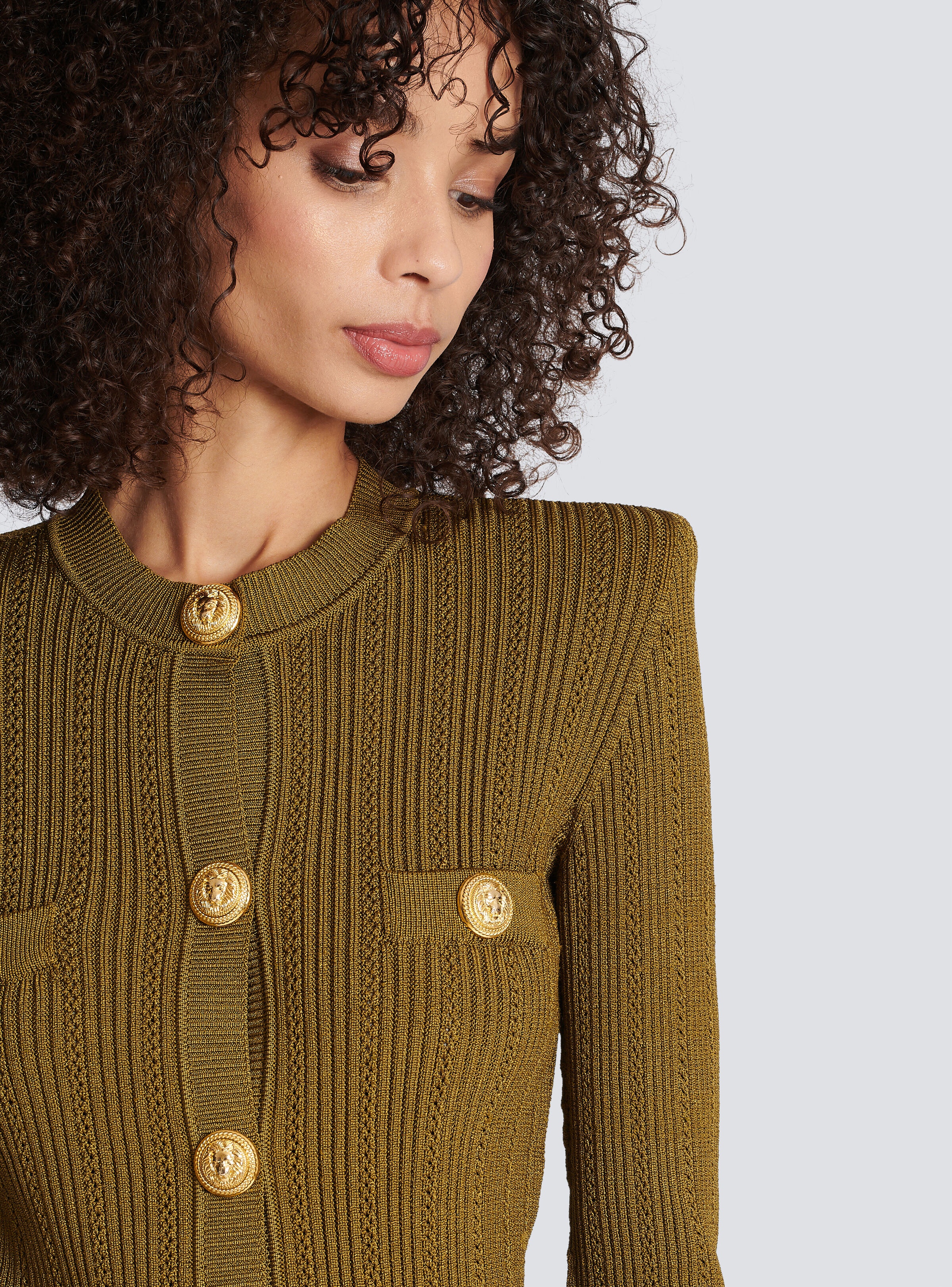 Knit cardigan with gold buttons - 6