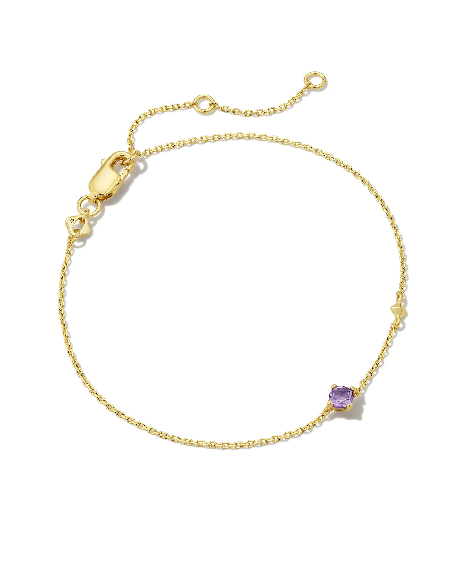 Maisie 18k Gold Vermeil February Delicate Chain Bracelet - 1