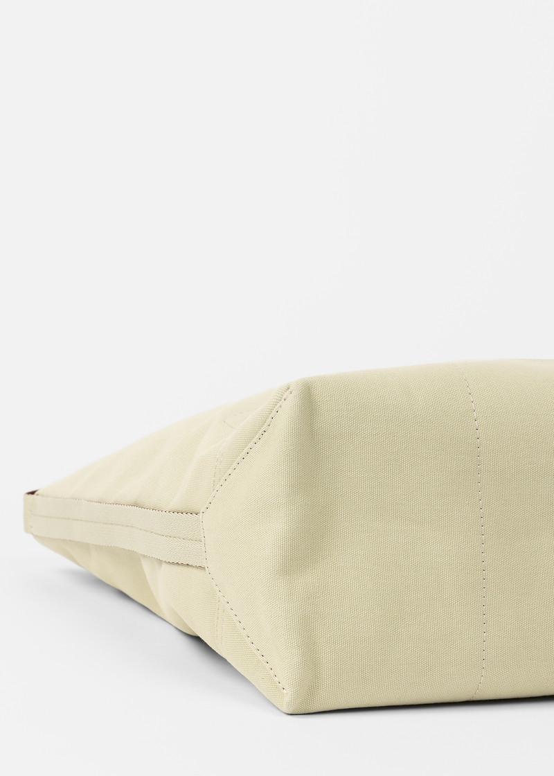 Beige Canvas Reversible Tote Bag With Shoulder Strap 7