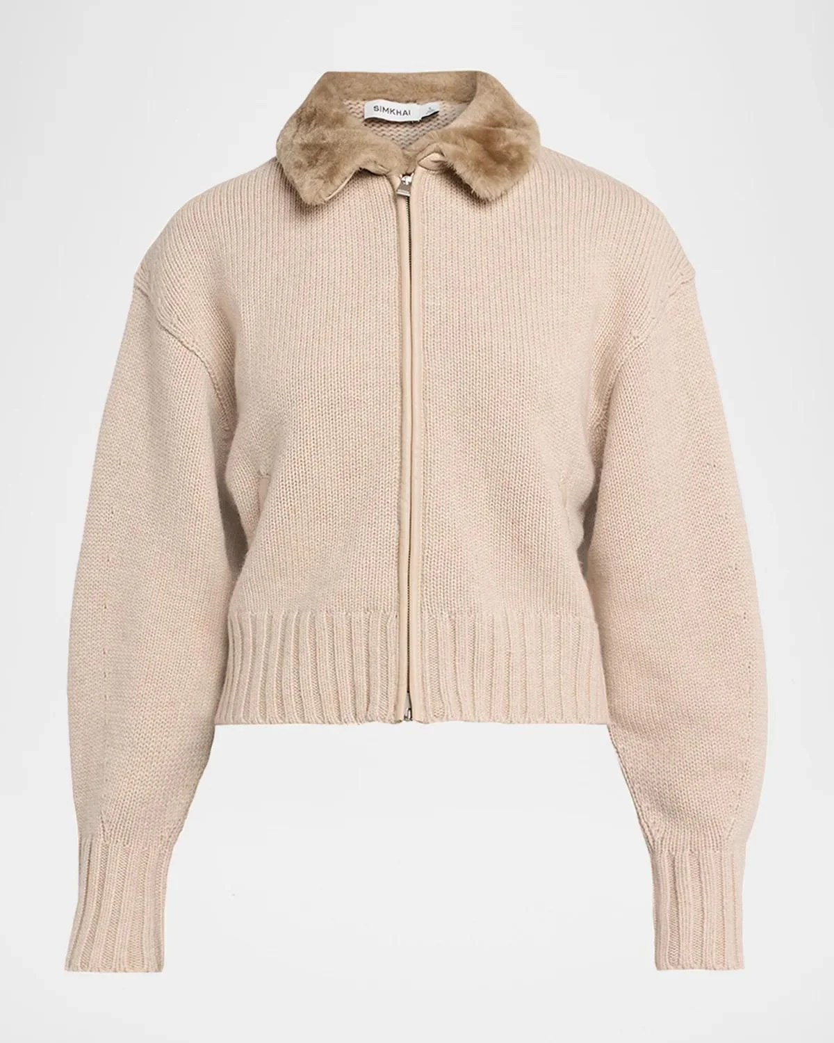 Drop Shoulder Wool-Cashmere Cardigan - 1