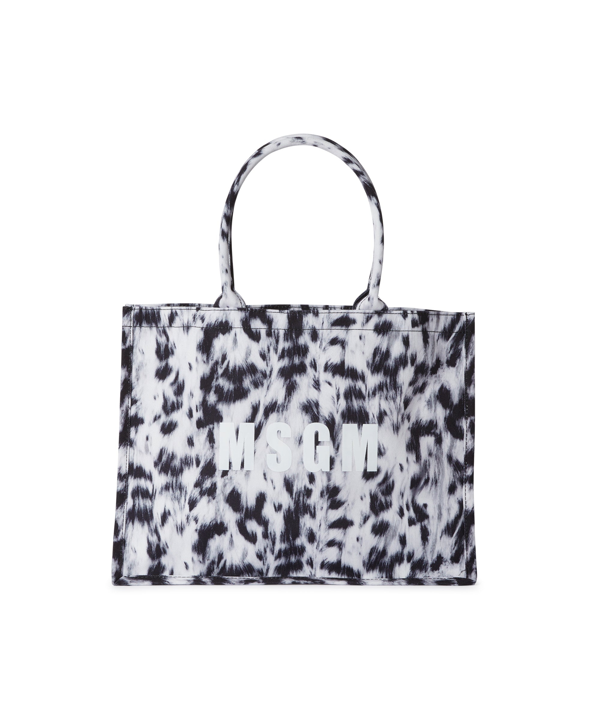 Large MSGM tote bag with exotic animal print - 1