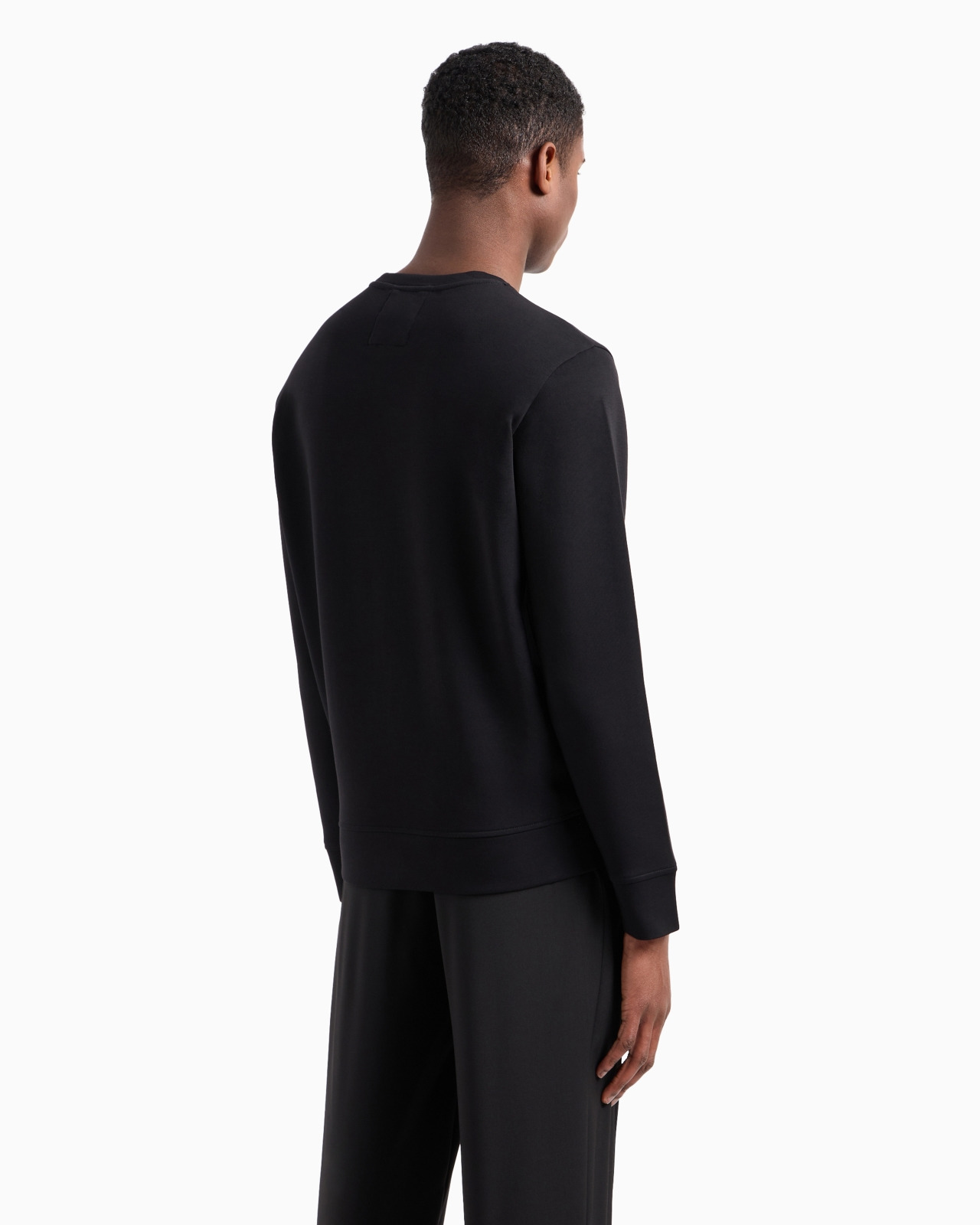 Crew-neck sweatshirt with micro logo patch - 3