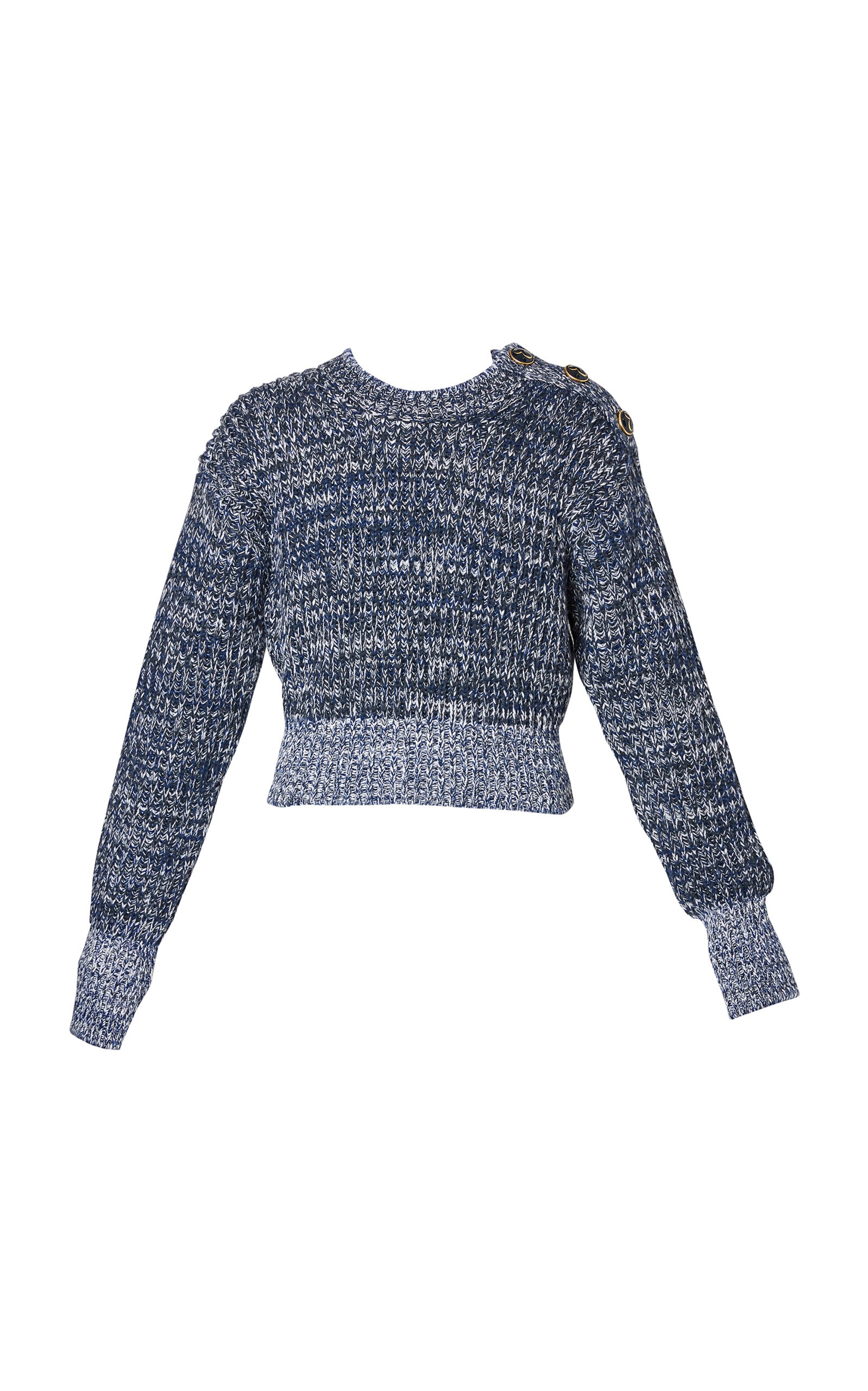 Wool Cropped Sweater blue - 1