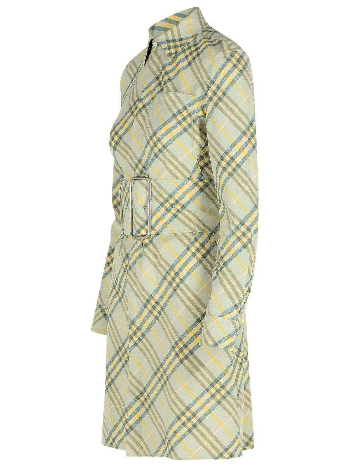 Burberry 'Check' Green Linen Dress Women - 2