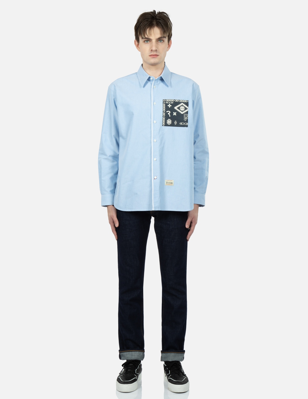 NOMADIC-PATTERN SEAGULL APPLIQUÉ OXFORD SHIRT - 6