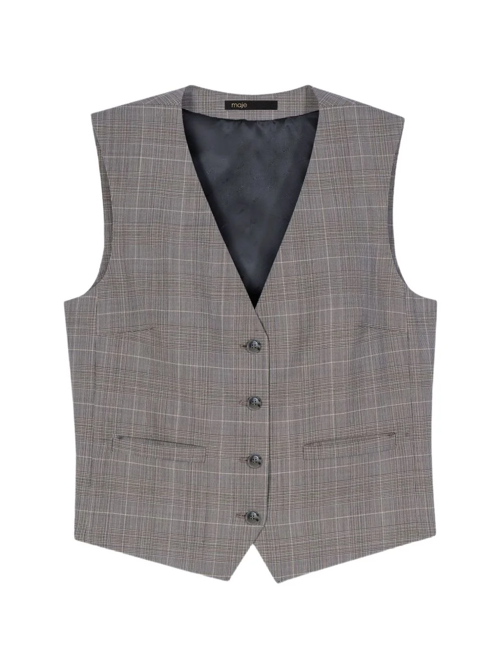 checked buttoned waistcoat - 1