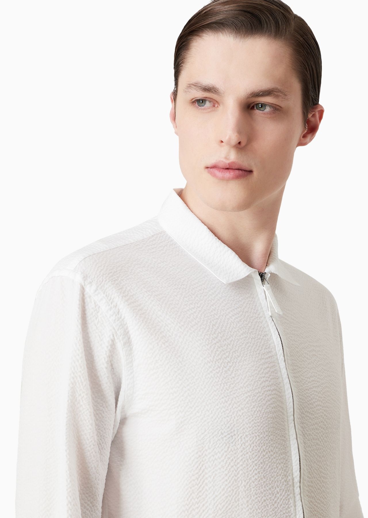 Zipped, cotton-seersucker shirt - 5