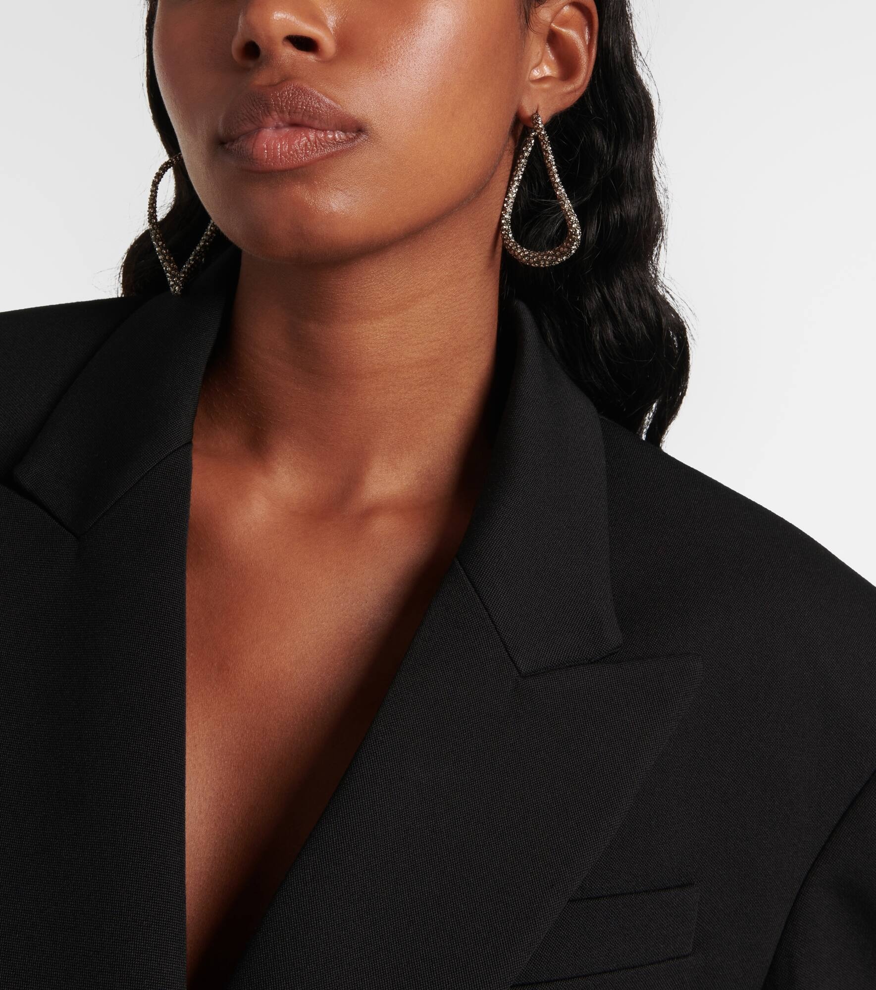 Shadowshine embellished hoop earrings - 3