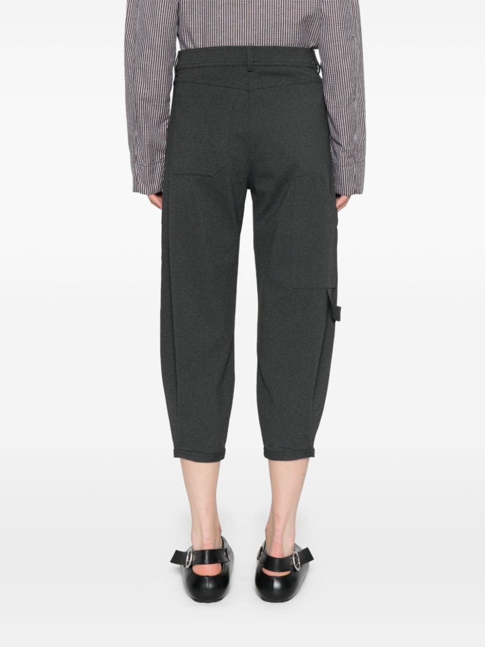 tapered cropped jersey trousers - 4