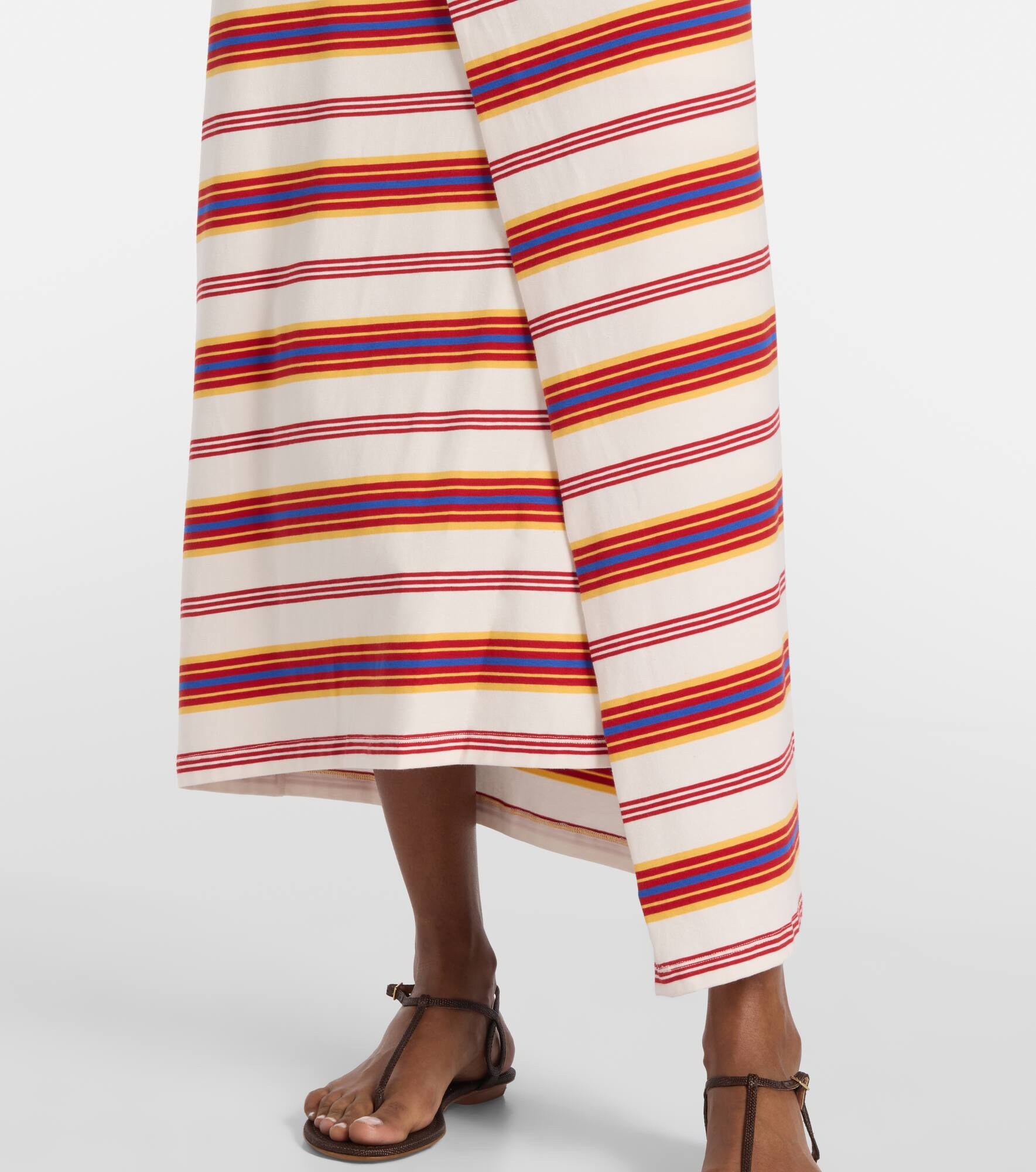 Striped cotton-blend jersey maxi dress - 6