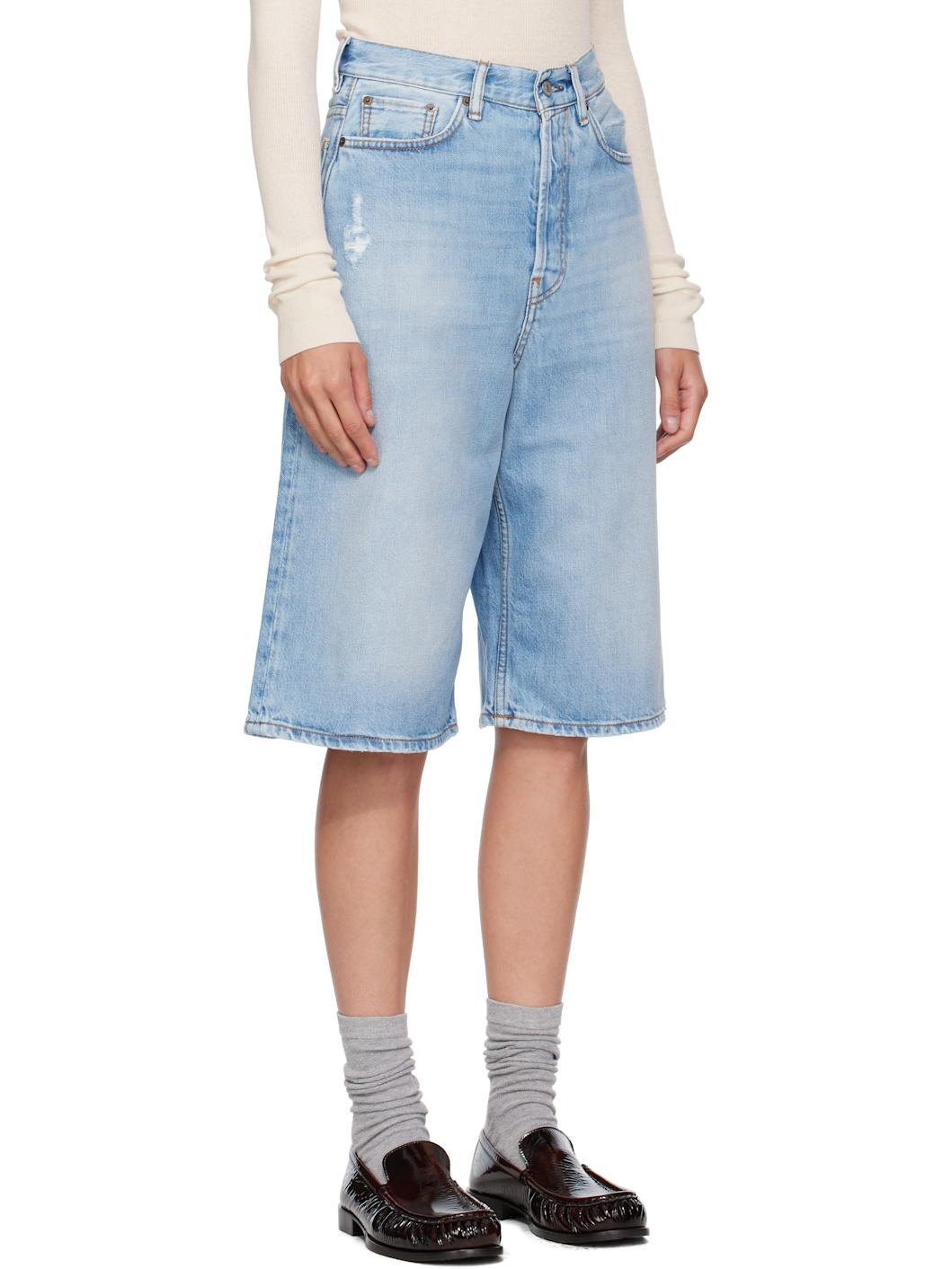 Blue Loose-Fit Denim Shorts - 2