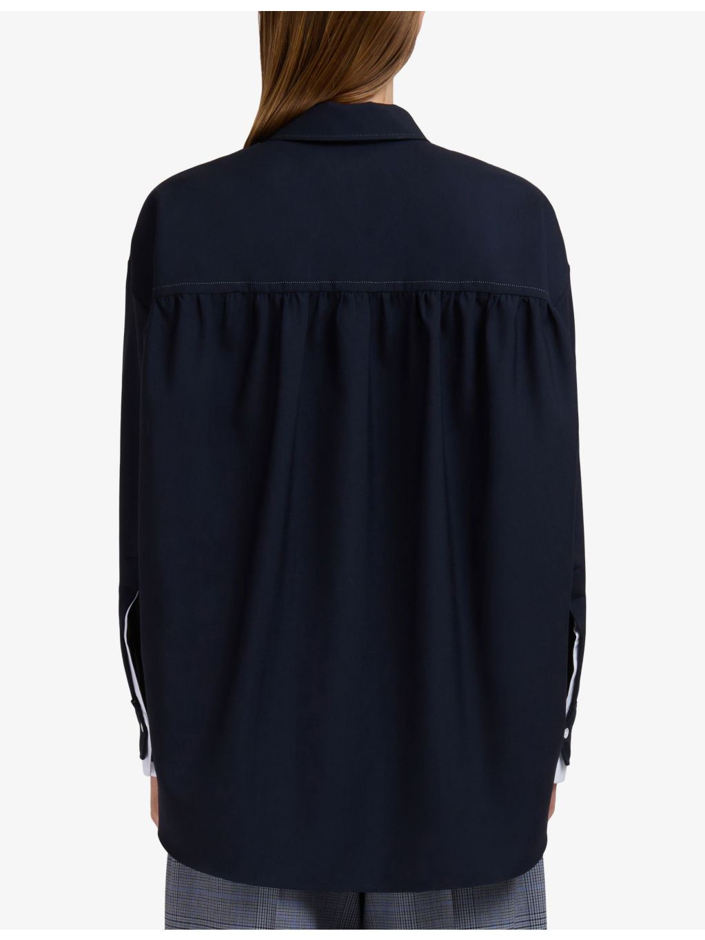Contrast-Cuff Relaxed-Fit Wool Shirt - 4