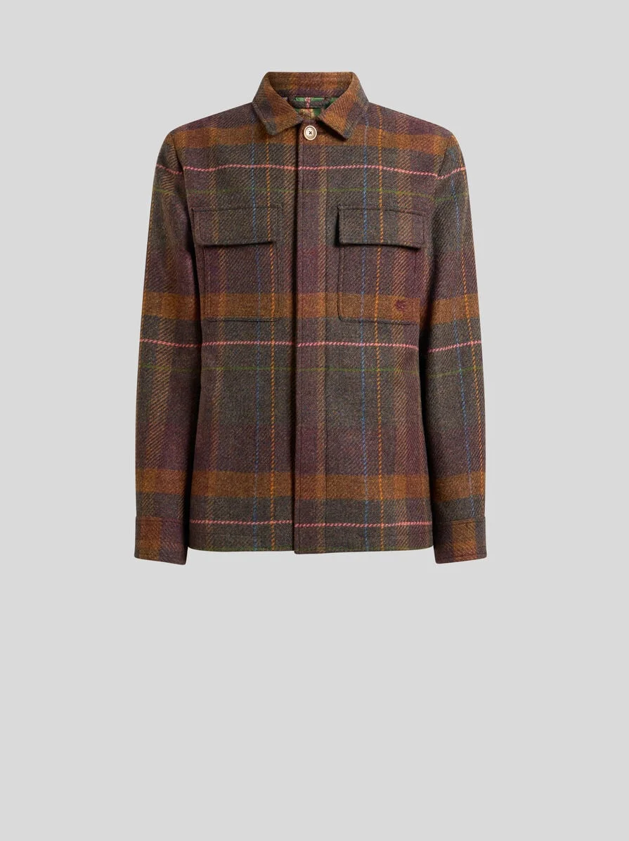 SHACKET IN CASHMERE AND WOOL MADRAS - 1