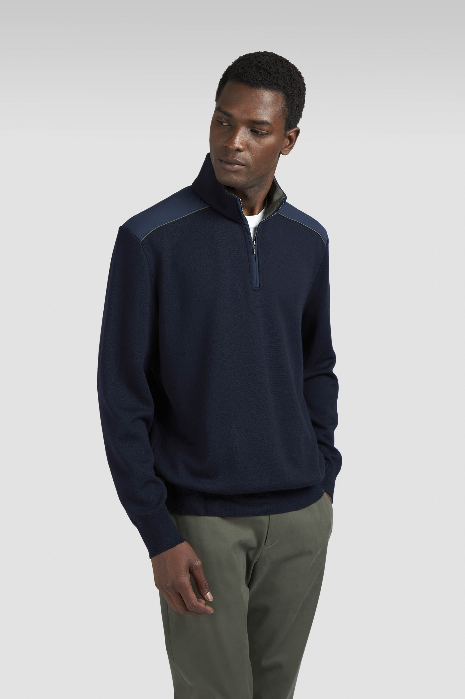 SOFT COOL TOUCH WOOL HALF ZIP SWEATER WITH TYPHOON® PLATINUM DETAILS - 6