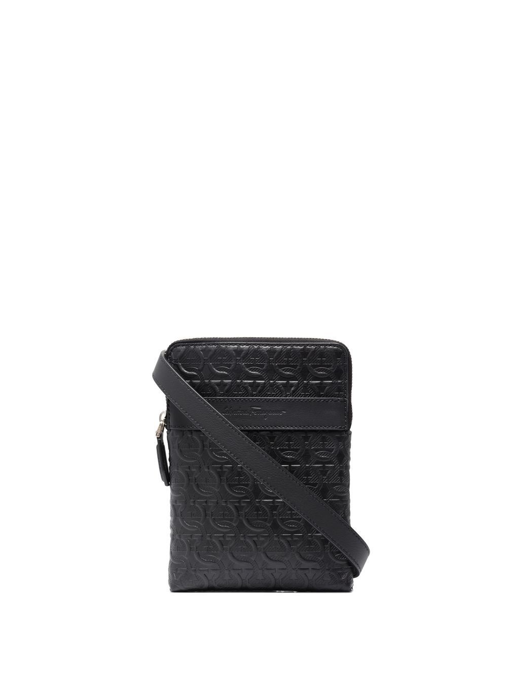 Gancini embossed messenger bag - 1