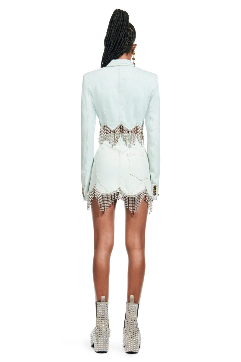 SCALLOPED DENIM CRYSTAL SKIRT 5