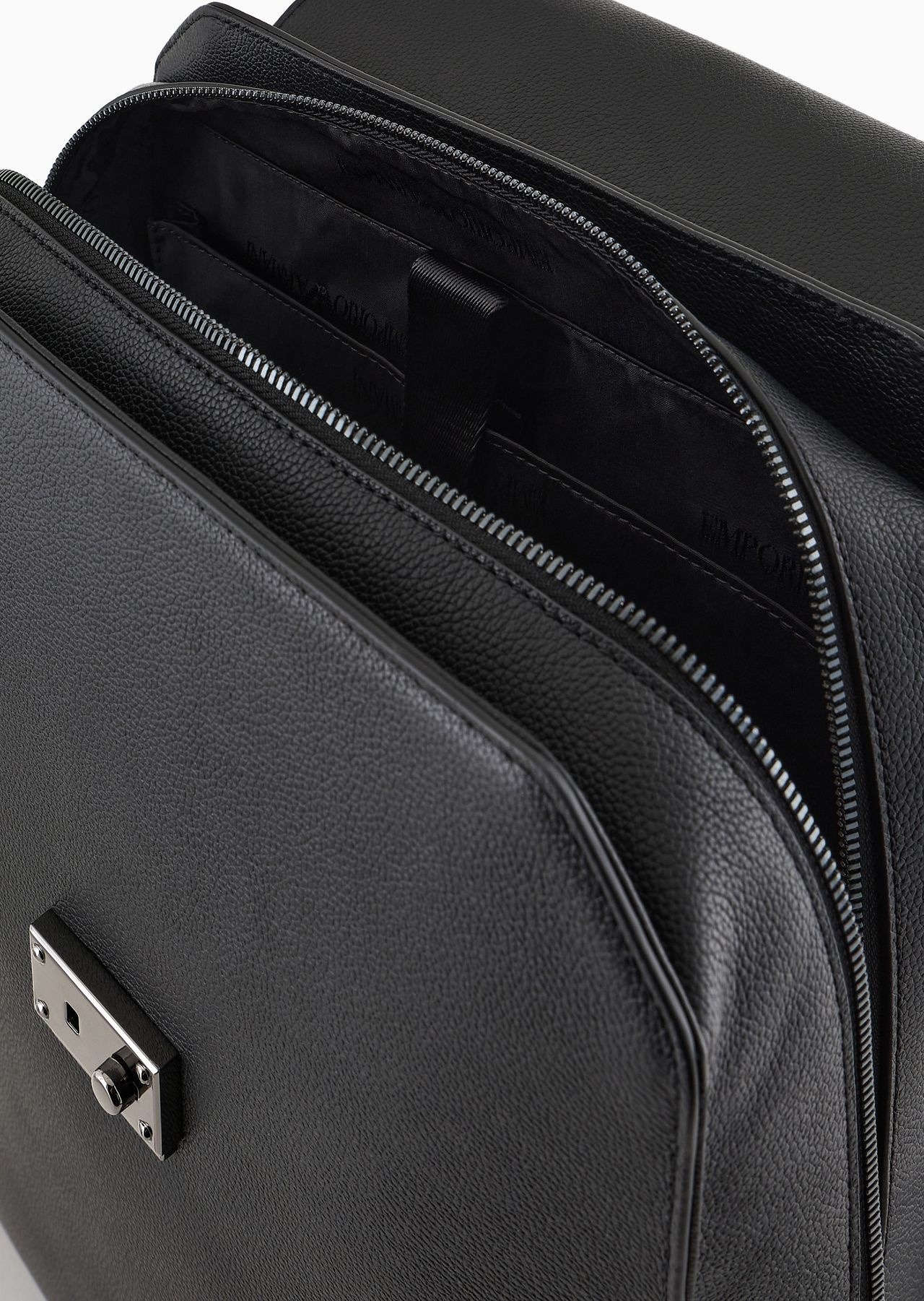 Tumbled-leather backpack with flap and laptop compartment - 4