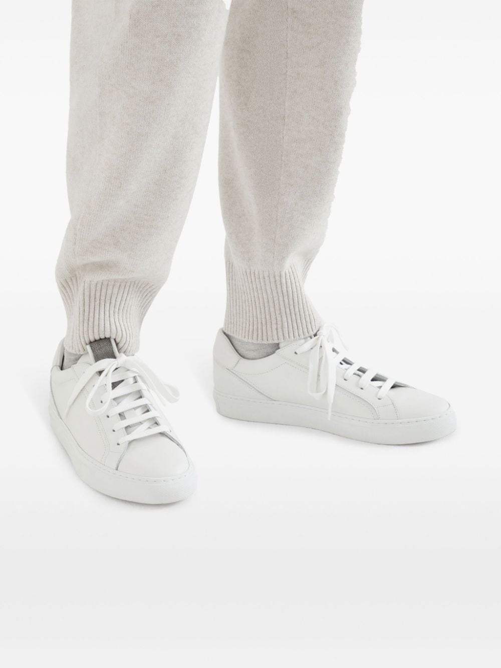 Monili-embellished leather sneakers - 5