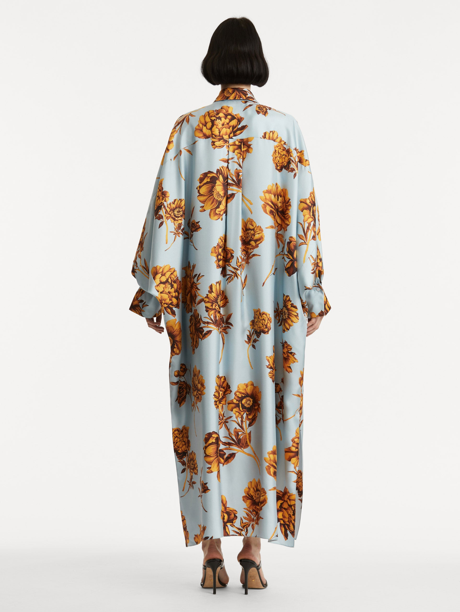 PEONY SILK TWILL CAFTAN - 3