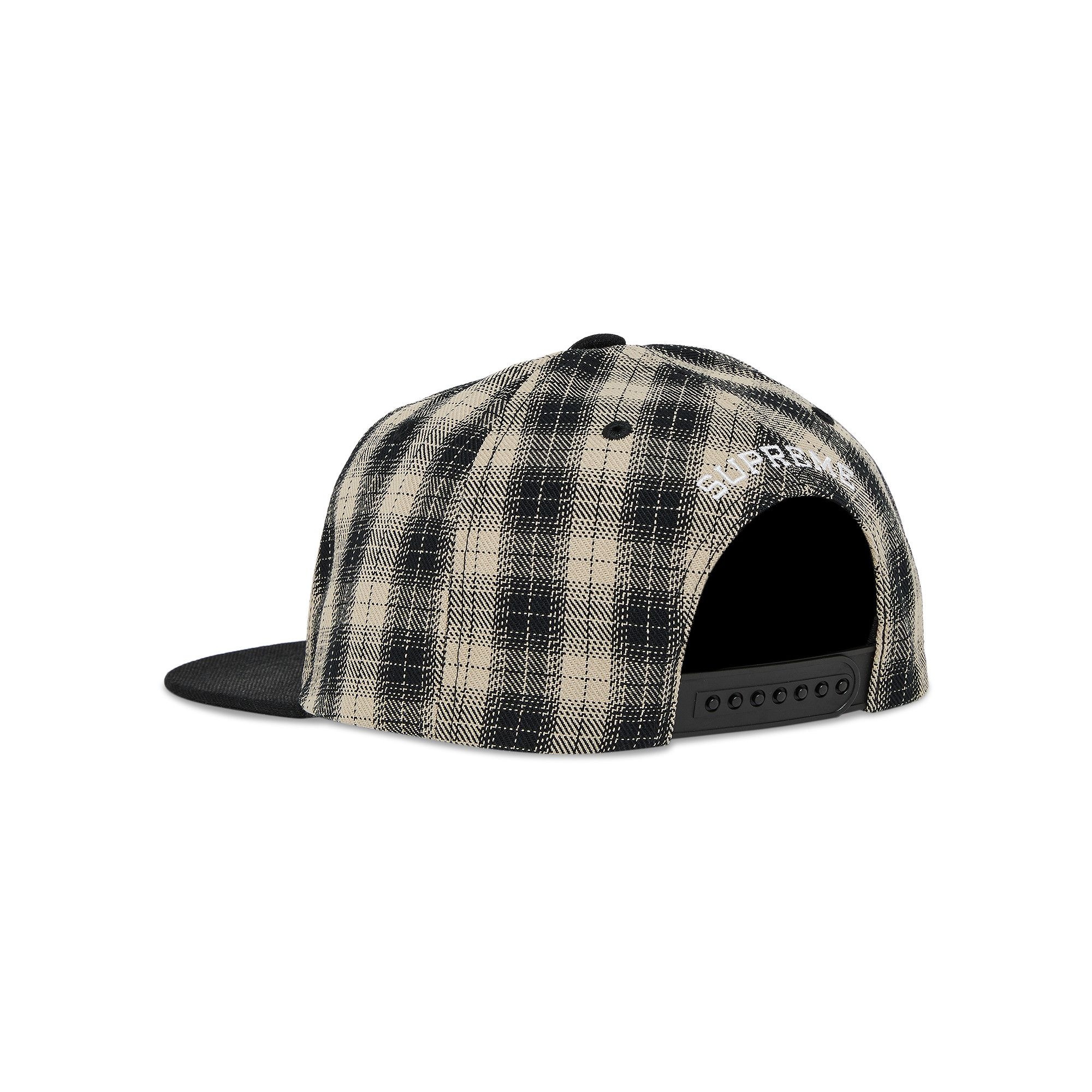 Supreme Script Logo 6-Panel 'Black Plaid' - 3