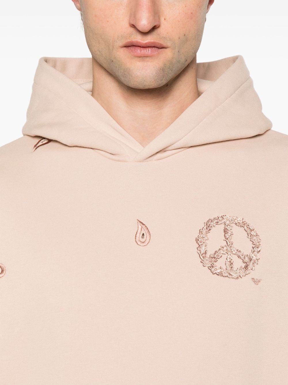 peace sign-embroidered hoodie - 5