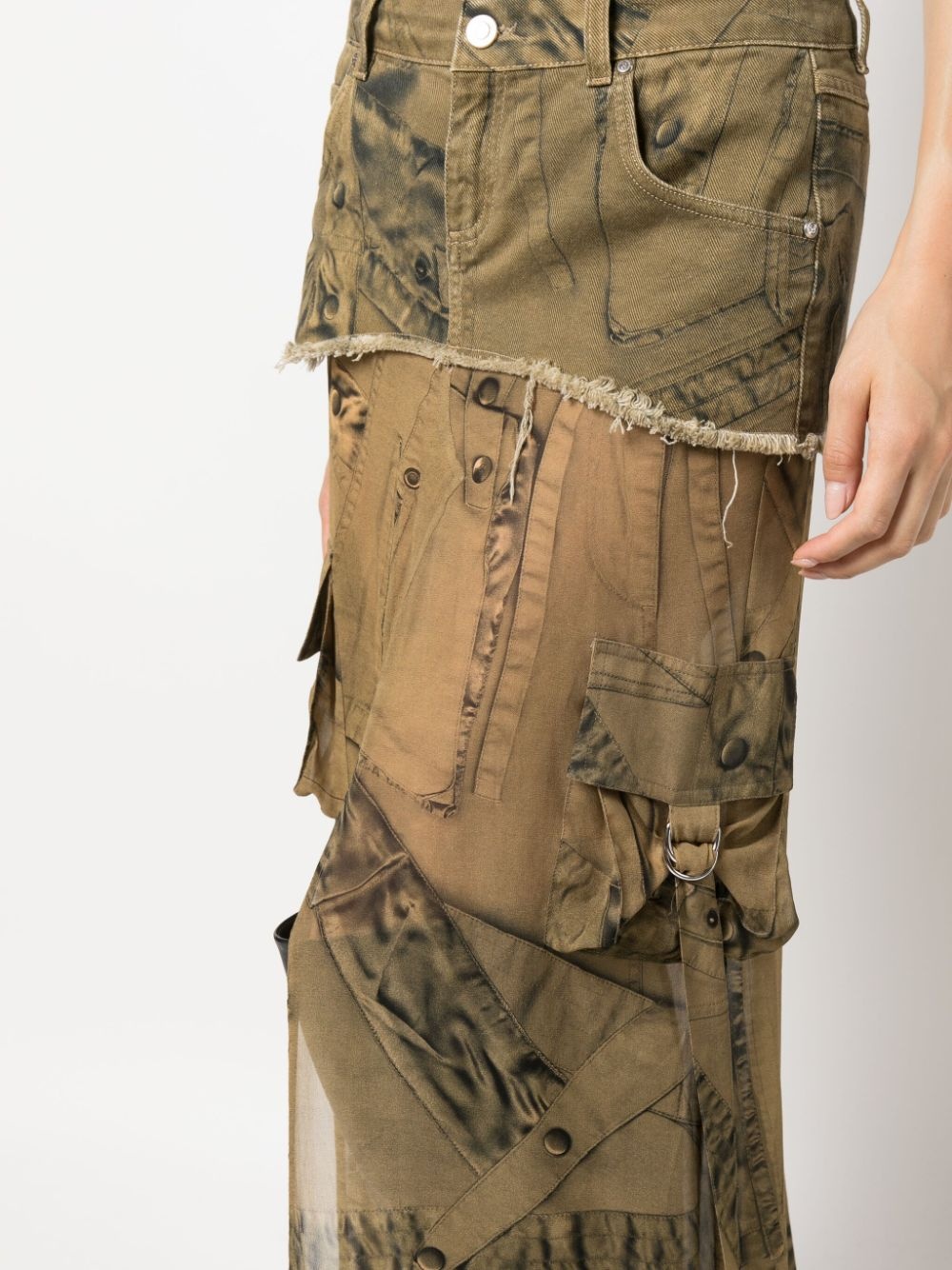 graphic-print layered maxi skirt - 5