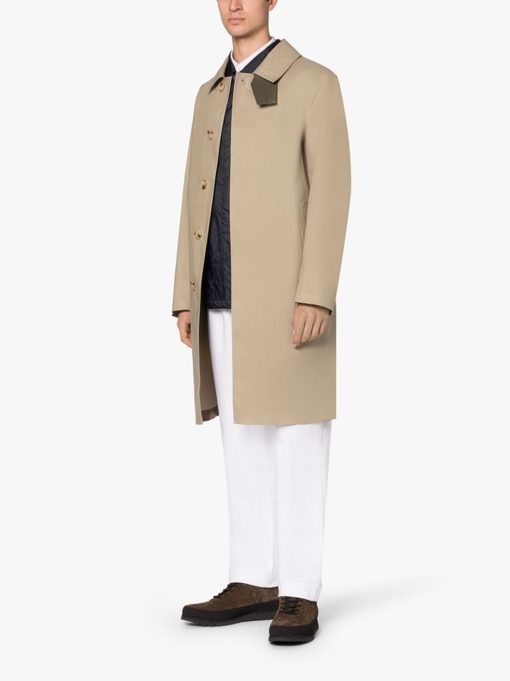 TARTAN OXFORD FAWN BONDED COTTON 3/4 COAT - 4