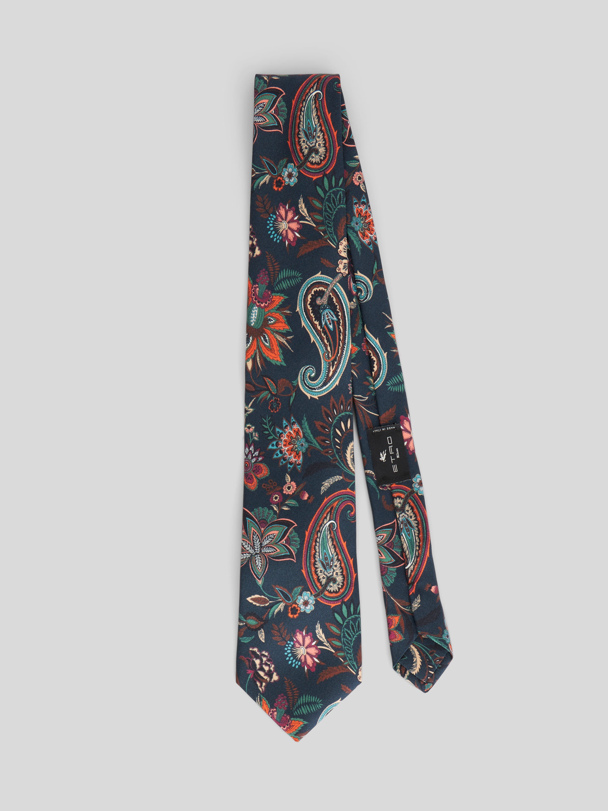 FLORAL PAISLEY SILK TIE - 1