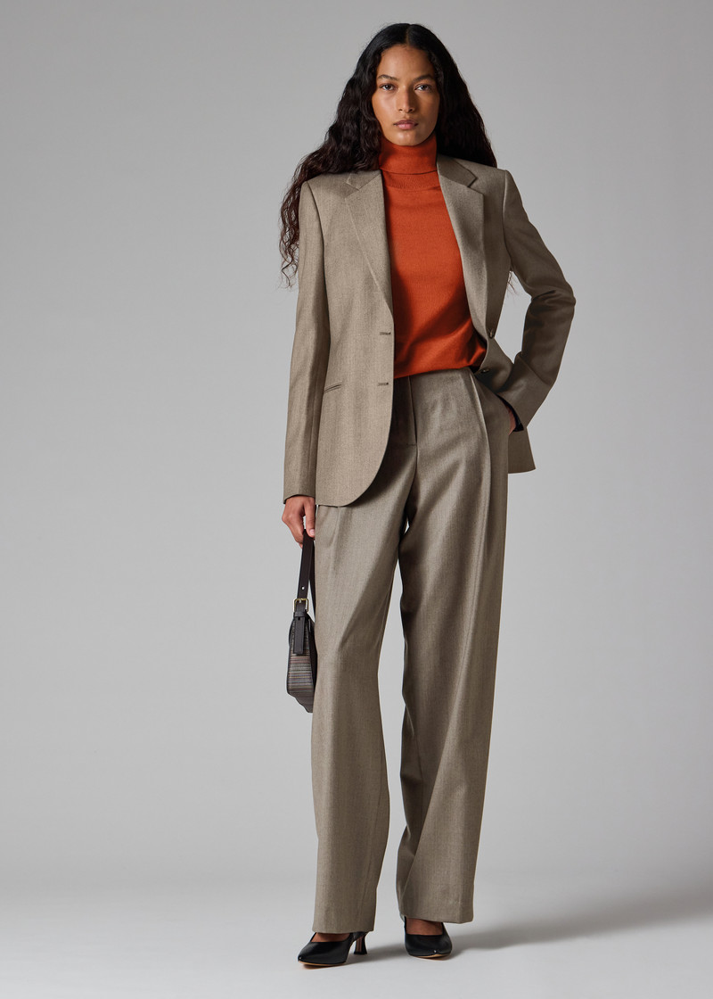 Women's Grey Wool-Cashmere Flannel Blazer 3