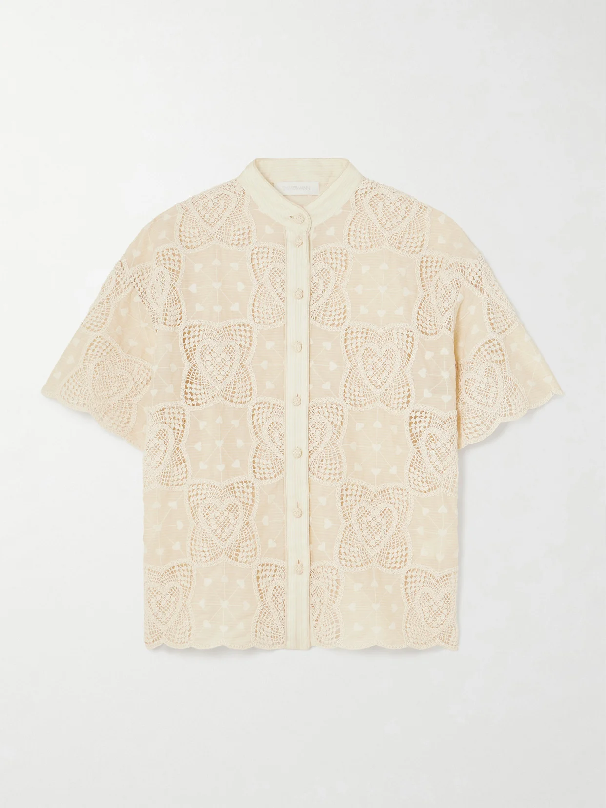 Wanderlust Crocheted And Embroidered Cotton-blend Voile Shirt - 1