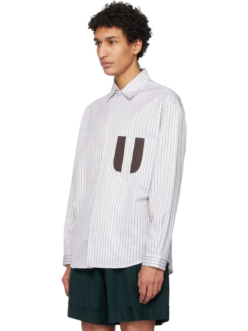 Kiko Kostadinov White & Khaki Veca Panelled Shirt outlook