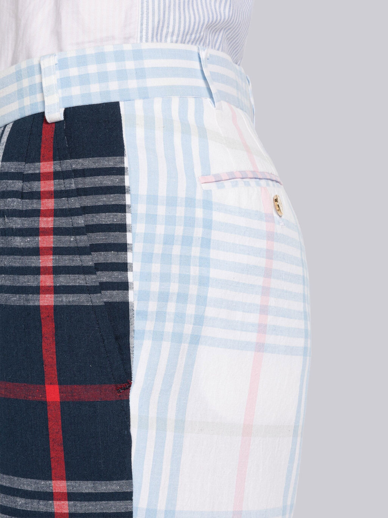 FUN-MIX HAIRLINE CHECK COTTON SACK TROUSER 5