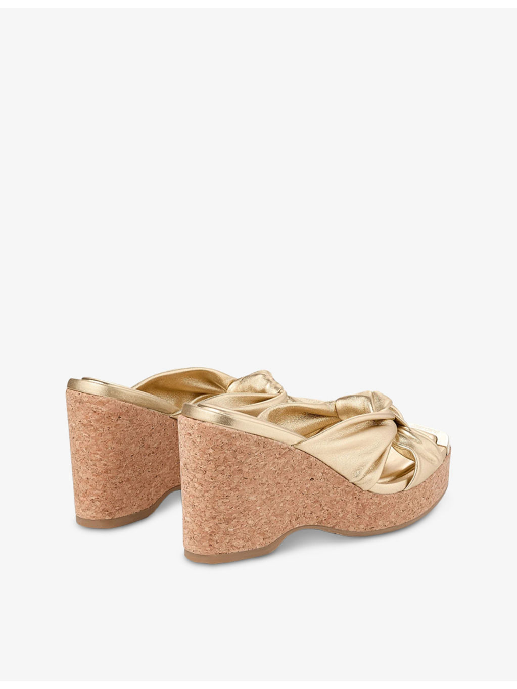 Avenue twist-knot metallic-leather wedges - 4